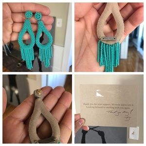 Deepa Gurnani Turquoise Beaded Stella Earrings